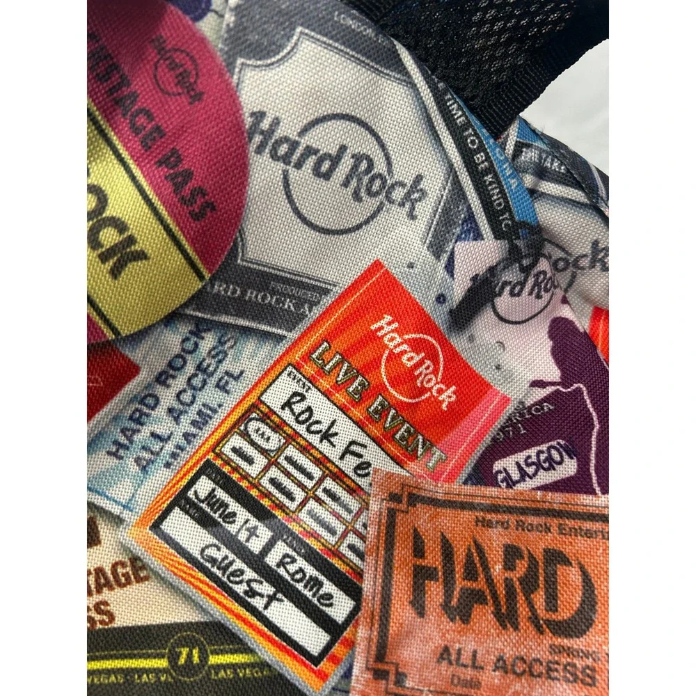Hard Rock Cafe All Over Print Backstage Pass Concert Ticket Backpack#974